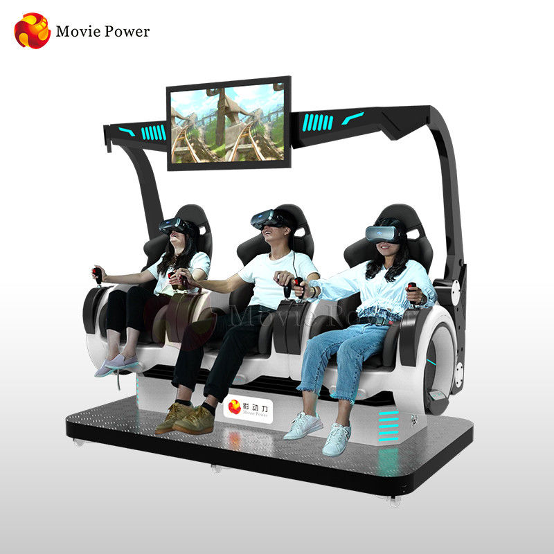 Fiberglass 9D VR Game Machine Game Coin Operated Shooting Simulator Realidad Virtual Three Seats 12D Cinema