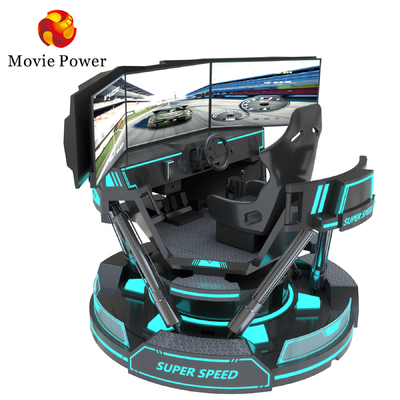VR 3-اسکرین مسابقه ماشین واقعیت مجازی شبیه ساز 6-Dof سیاه ماشین مسابقه بازی ماشین 5d رانندگی ماشین بازی برای مرکز خرید