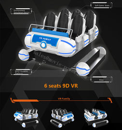 9.5KW 9D VR سینما، 6 صندلی 6 Dof Platform Amusement Park VR Game Machine