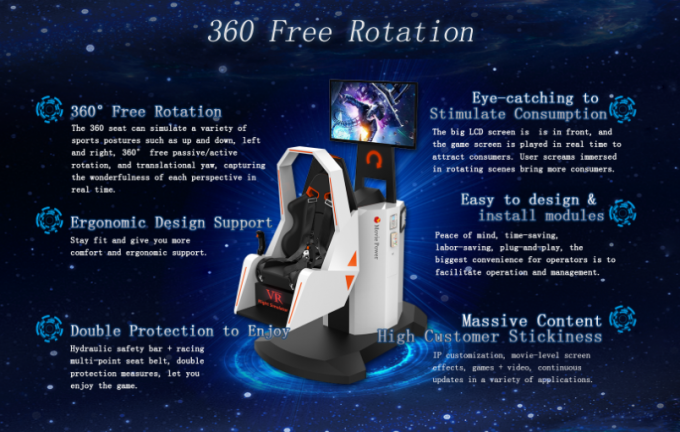 Roller Coaster 360 Flight Simulator / 9d Vr Motion Simulator صندلی مواد فایبرگلاس 1