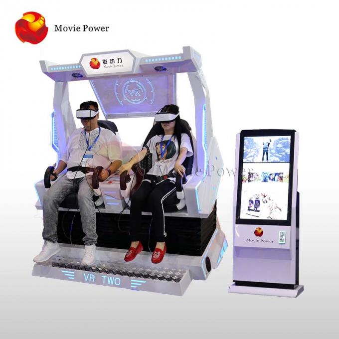 شبیه ساز واقعیت مجازی مواد فلزی 2 صندلی سینما دستگاه 9d Vr 0