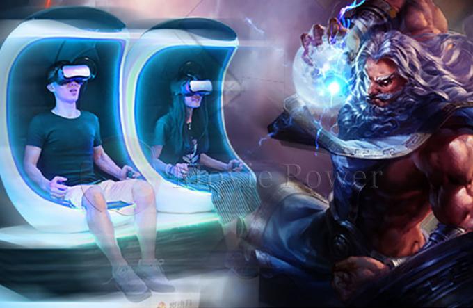 تجهیزات صندلی شبیه ساز واقعیت مجازی پارک تفریحی 9d Vr Cinema Egg با 2 صندلی 0