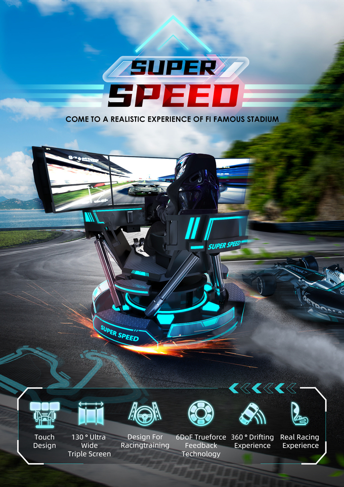 ماشین بازی شبیه ساز مسابقه اتومبیل رانی 4 بعدی هیدرولیک 6dof Motion Platform Driving Simulator 0