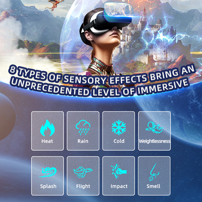 2 صندلی VR پرواز شبیه ساز کامل حس 9d بازی واقعیت مجازی سینما 2