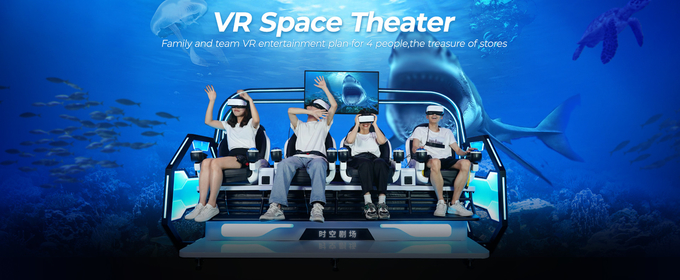 پارک تفریحی رولر کوستر 9d VR شبیه ساز 4 بازیکن ماشین بازی 9d VR صندلی سینما 0