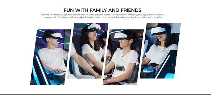 پارک تفریحی رولر کوستر 9d VR شبیه ساز 4 بازیکن ماشین بازی 9d VR صندلی سینما 1