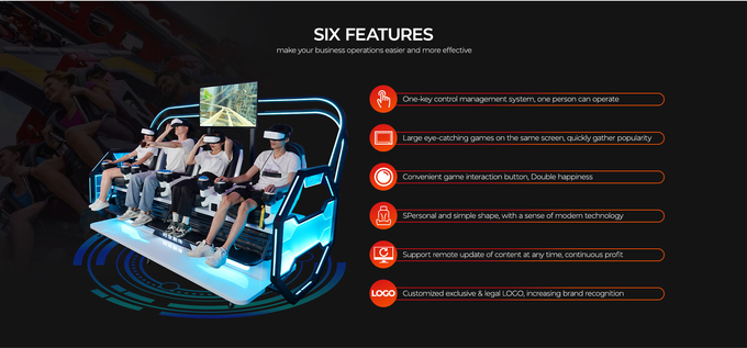 2.5kW واقعیت مجازی رولر کوستر شبیه ساز 4 صندلی 9D سینما VR تئاتر فضایی 3