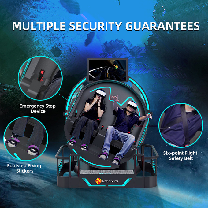 محصولات پارک تفریحی 2 صندلی بازی های VR به وسیله سکه بازی های پرواز تئاتر VR / AR / MR سرگرمی 4