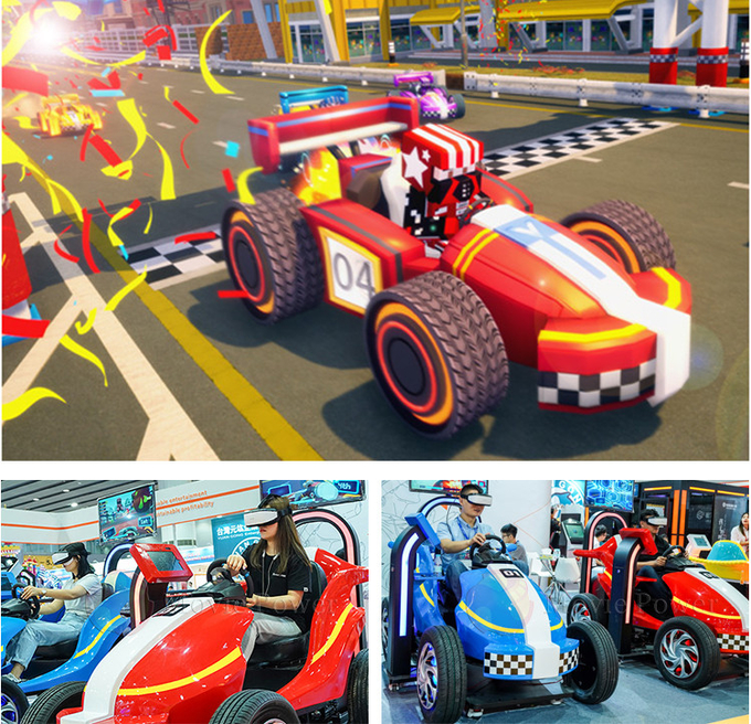 کودکان 9D واقعیت مجازی رانندگی شبیه ساز چند نفره مسابقه ماشین بازی برای سرگرمی 1