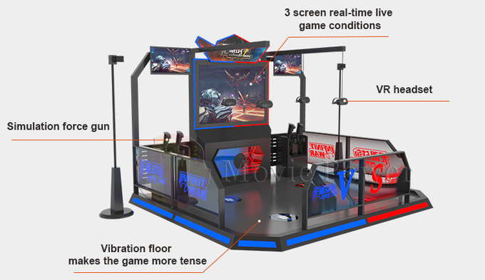 تجهیزات واقعیت مجازی VR بازی ماشین 9d VR Shoot Simulator VR Shooting Arena چند نفره 3