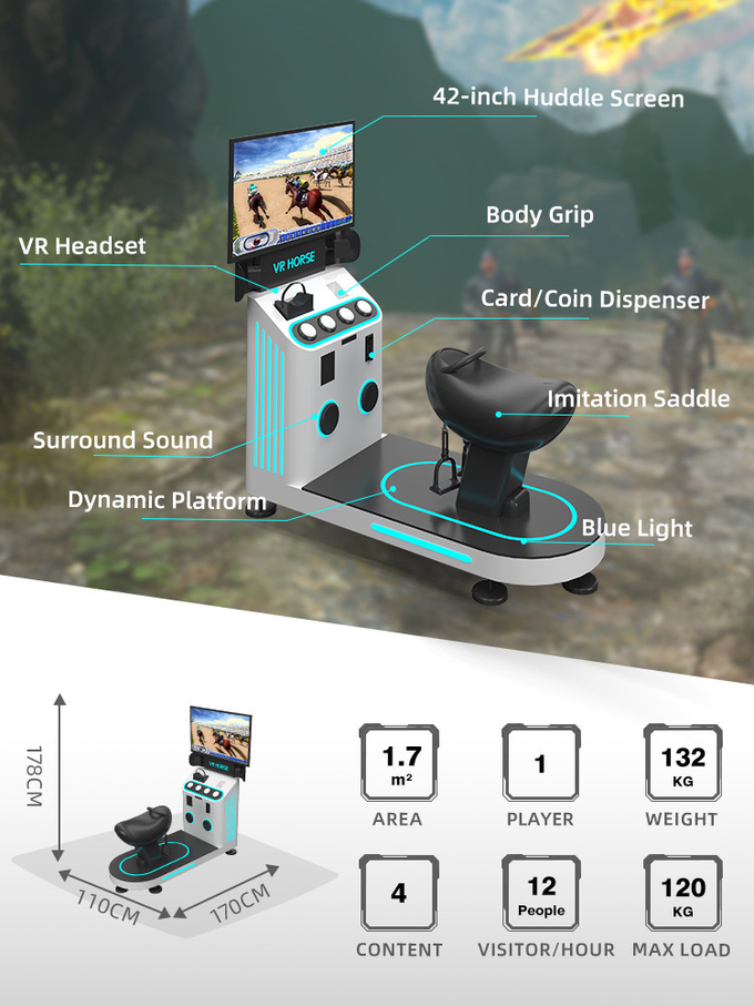 شبیه ساز اسب سواری واقعیت مجازی شبیه ساز اسب سواری VR ماشین بازی سکه بازی های تفریحی پارک سواری تجهیزات 1
