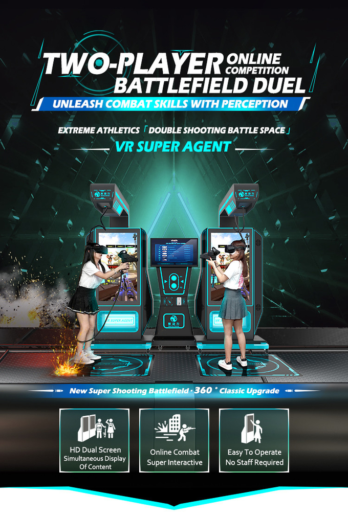 مرکز خرید VR ماشین بازی تیراندازی دو نفره VR بازی شبیه ساز 0
