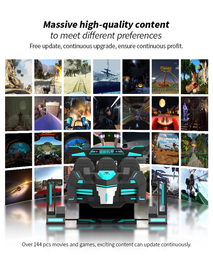 Fiberglass 9D VR Cinema 6 Seer VR Shooting Game Simulator Multiplayer Riding Car 1