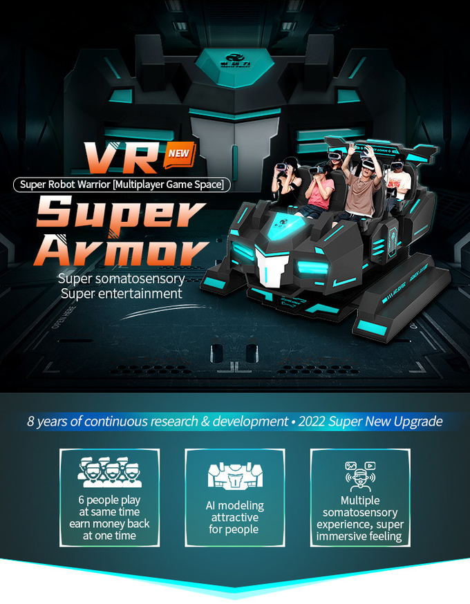 سینمای پارک تفریحی VR 9d واقعیت مجازی شبیه ساز کوهستانی 6 صندلی VR Game Machine 0
