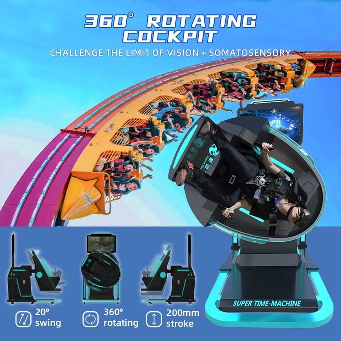 تجهیزات بازی شبیه ساز واقعیت مجازی تجاری 9D VR Super Time Machine Fly 5
