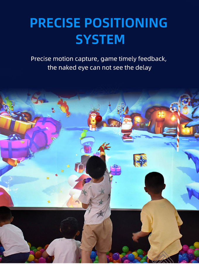 بازی های پرژکشن دیواری طبقه بزرگ برای بچه ها پارک بازی های داخلی 3D بازی توپ تعاملی برای بچه ها 2