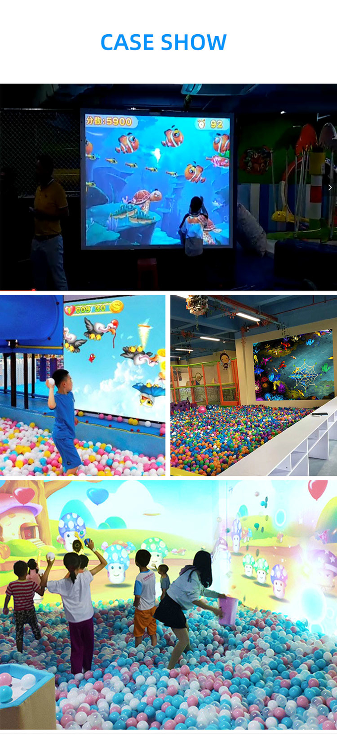 بازی های پرژکشن دیواری طبقه بزرگ برای بچه ها پارک بازی های داخلی 3D بازی توپ تعاملی برای بچه ها 7