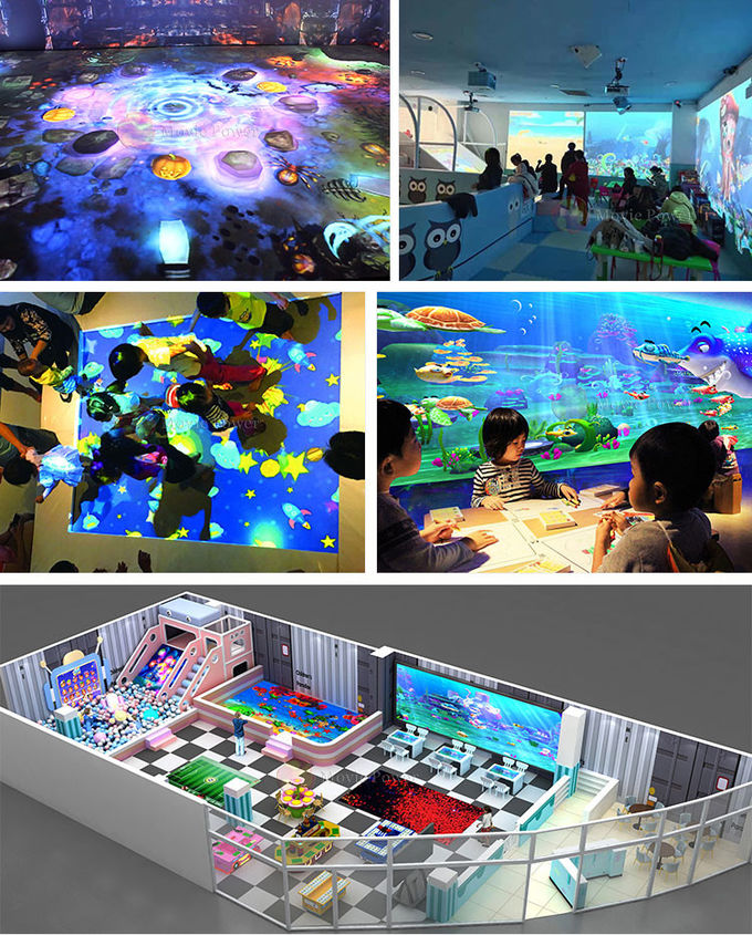 کودکان و نوجوانان تجهیزات زمین بازی 3D پروژکتور هولوگرام تونل بازی های تعاملی طبقه طبقه 0