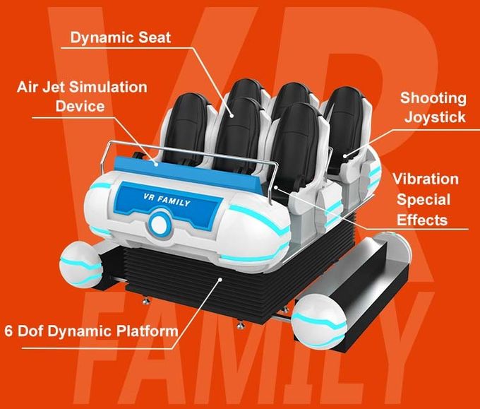 تجارت محبوب 6 صندلی تفنگ خانواده تیراندازی بازی تعاملی شبیه ساز VR 9D شبیه ساز 1