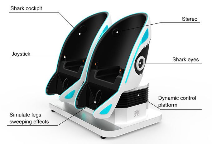 پارک تفریحی 9D VR Egg Chair Simulator VR Shark Motion Cinema 2 صندلی 5