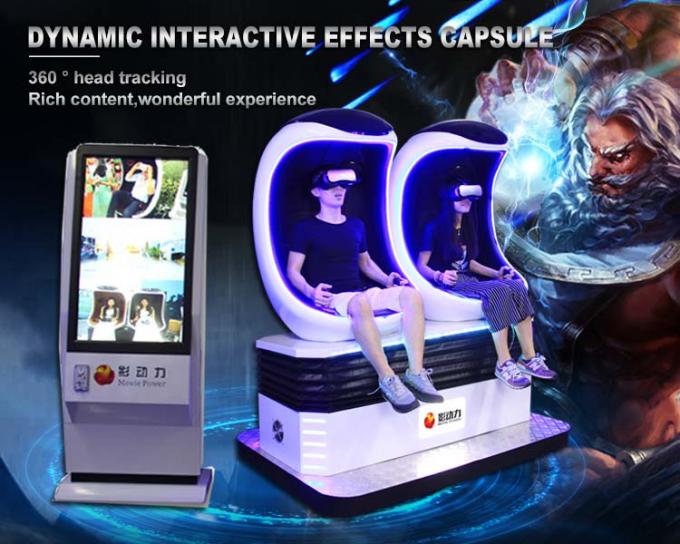 2 Seats VR Egg Cinema Simulator 9d Motion Rider بازی Roller Coaster واقعیت مجازی 0