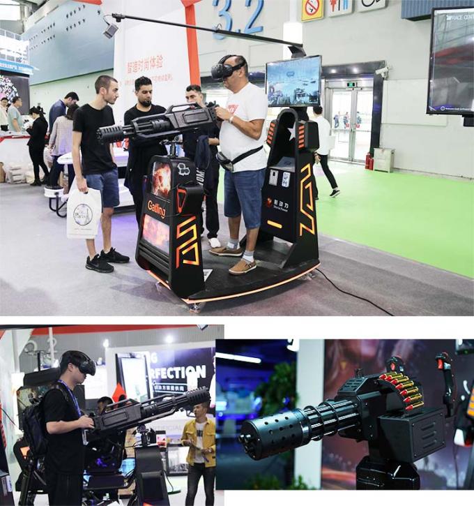 بازی های تیراندازی 360 درجه 9d VR شبیه ساز حرکتی همهجانبه Gatling Gun 1