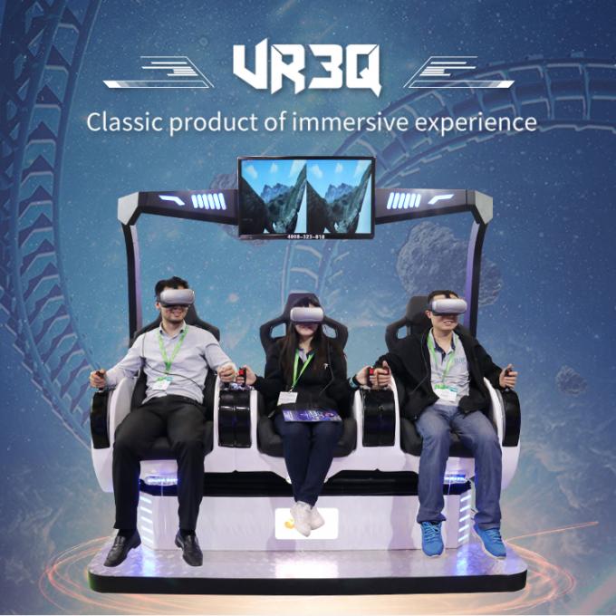 Fiberglass 9D VR Game Machine Game Coin Operated Shooting Simulator Realidad Virtual Three Seats 12D Cinema 0