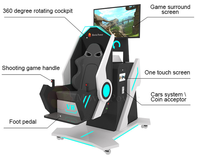 3D 9D VR Cinema واقعیت مجازی Roller Coaster 360 Rotating Vr Chair Flight Simulator Machine Game 3