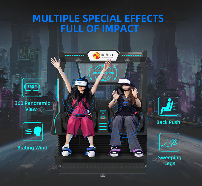 سینمای 9d VR دو صندلی ولر کوستر VR صندلی آرکاد 4d 8d 9d شبیه ساز واقعیت مجازی VR ماشین بازی با تیراندازی 3