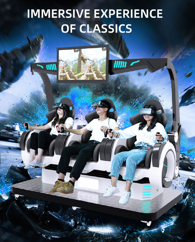 3 صندلی شبیه ساز واقعیت مجازی سکه 5D ماشین بازی 9D صندلی سینما 2