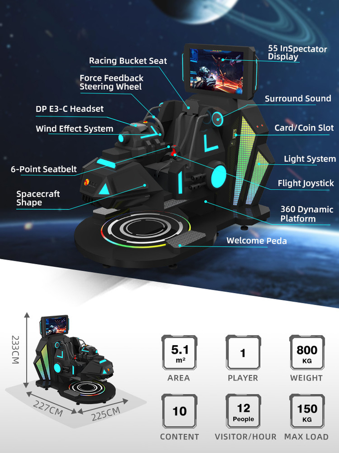 عکاسی VR تعاملی 360 درجه VR پرواز VR مسابقه شبیه ساز کابین Star Warship 1