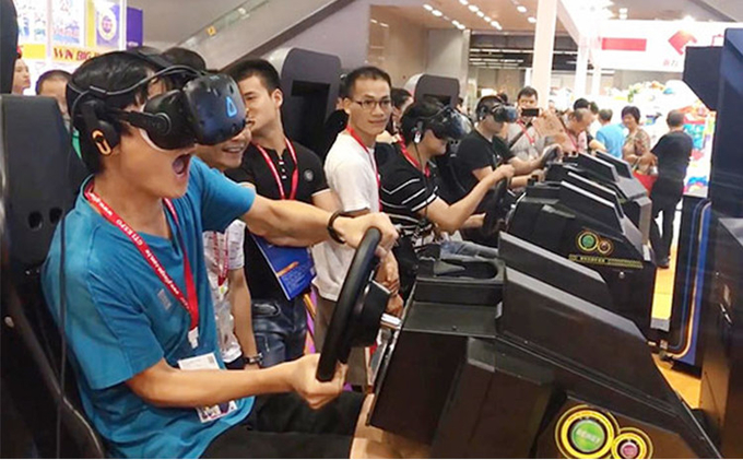 VR مسابقه برای زمین بازی های داخلی مسابقه رانندگی شبیه ساز بازی واقعیت مجازی 9D VR تجهیزات بازی 6