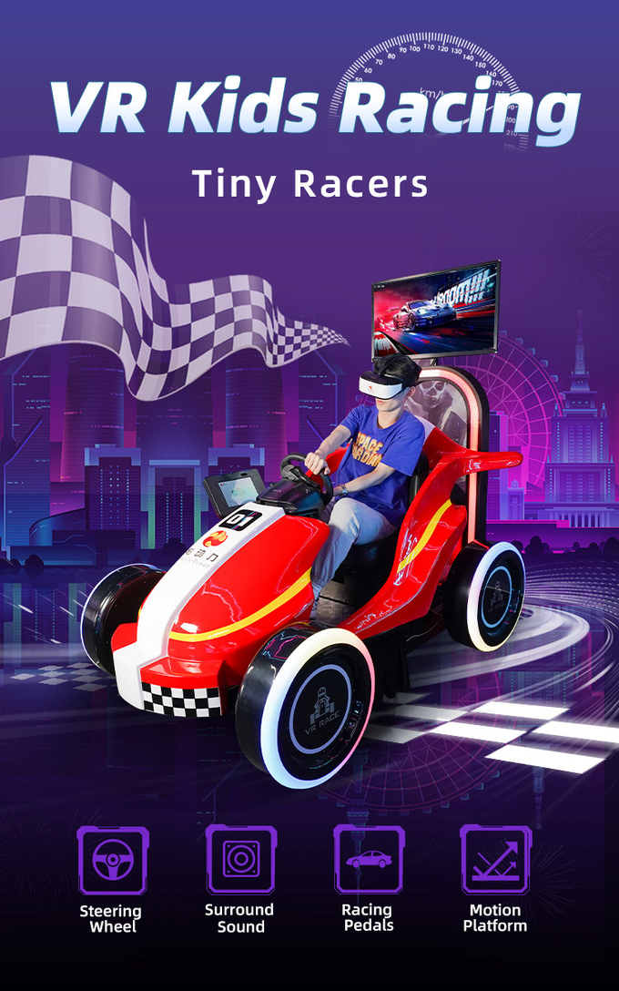 9D Kids Car Racing Game VR Driving Simulator برای پارک تفریحی 0