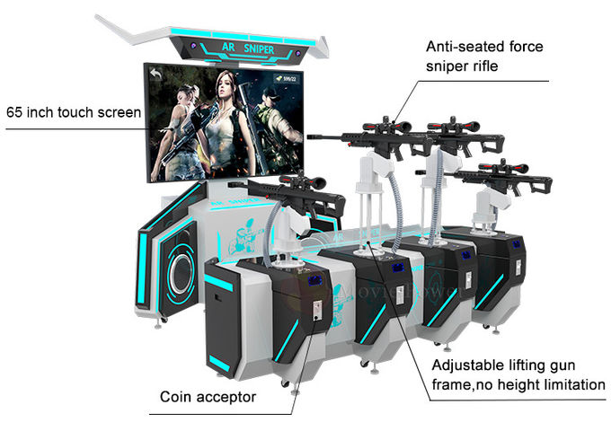 1.5 کیلووات شبیه ساز واقعیت مجازی قدرت فیلم 4 بازیکن Gun Flight Vr Shooting Amusement Machines 1