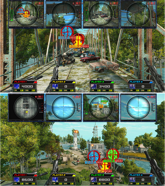 1.5 کیلووات شبیه ساز واقعیت مجازی قدرت فیلم 4 بازیکن Gun Flight Vr Shooting Amusement Machines 0