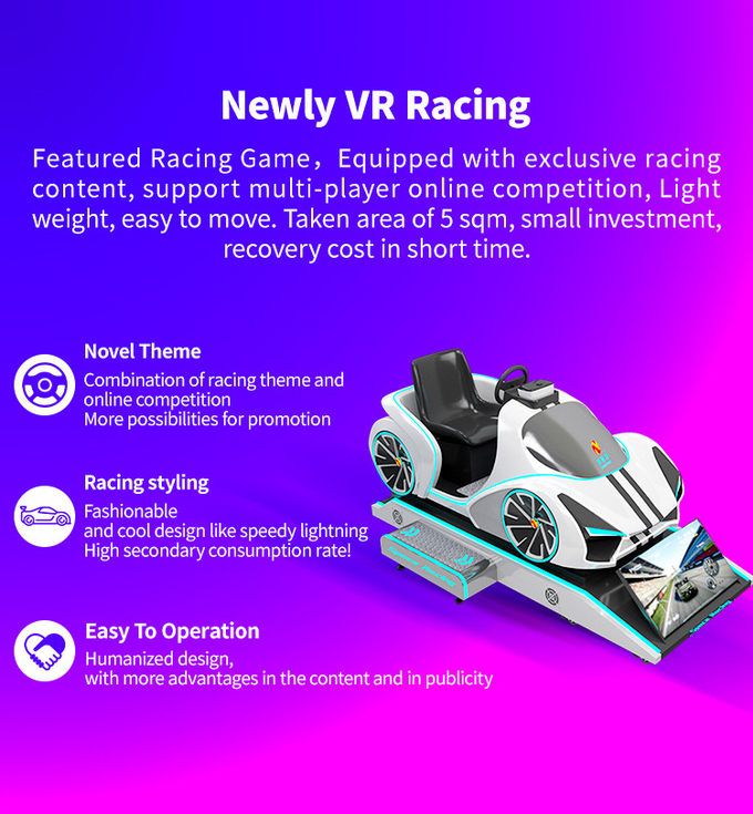 VR Arcade Super Racing 9D شبیه ساز رانندگی ماشین برای اتاق بازی داخلی 0